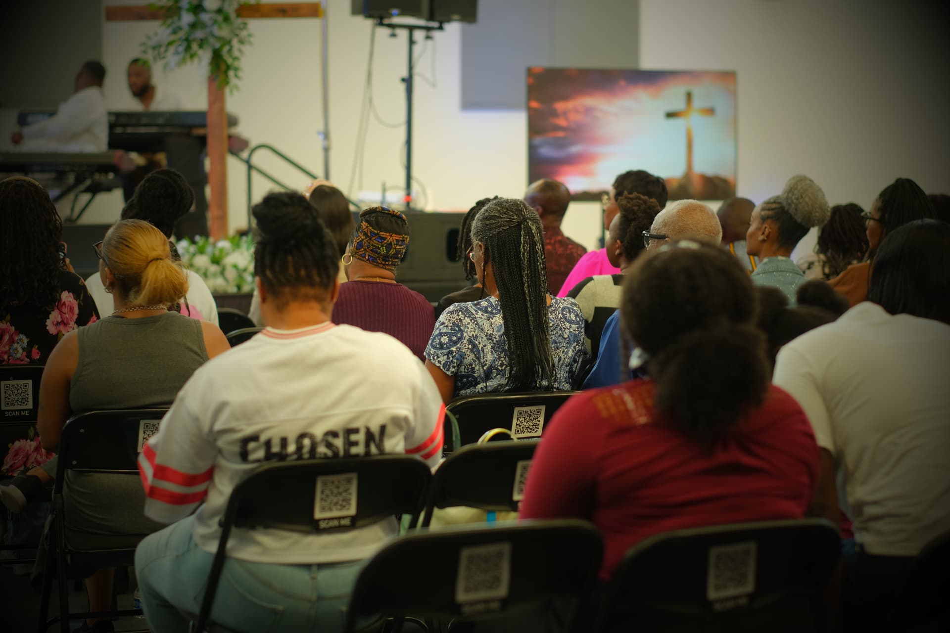 PIWC Bay Area service with the cross displayed on screen